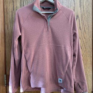 Outdoor Research Pink Waffle-Knit Quarter-Zip Pullover
